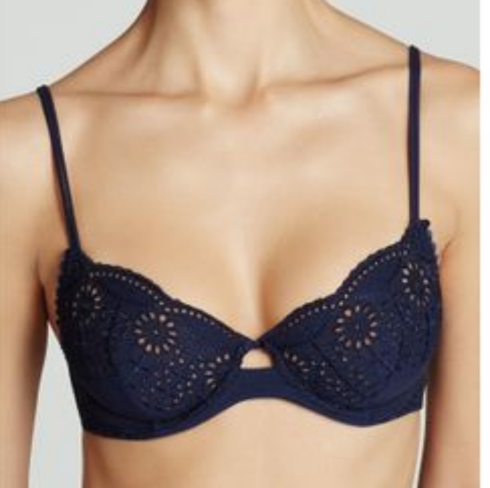 Sangallo" Soft Cup, Demi, Cotton Eyelet Lace Bra